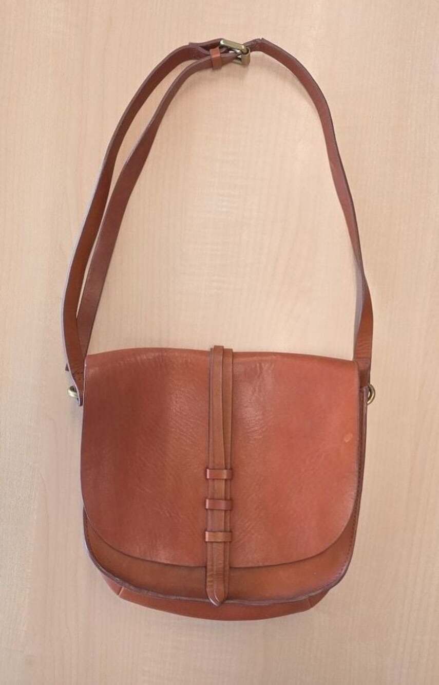 Lucky Brand Brown Leather Saddle Crossbody Bag With Adjustable Strap
